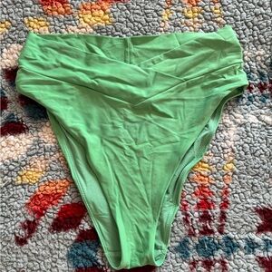 Aerie Light Green High-Waisted cheeky Bikini Bottom